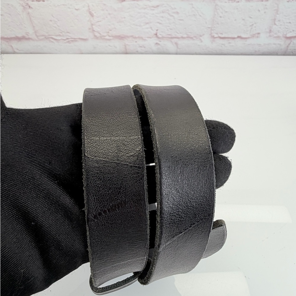 Gucci Black Raw Edge Leather Marmont Belt l Silver Buckle 414516 85/34 - Picture 6 of 11